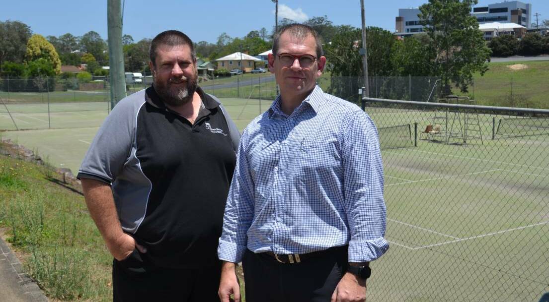 Kempsey Tennis Club committee member Sean O'Leary and president Ben Bailey announced last week that they will be doing everything they can to save the sport in our town. Photo: Callum McGregor