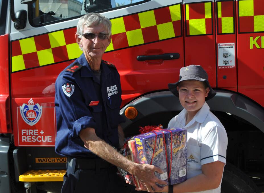 Station Commander Tony Hackenberg accepted the gift on behalf of Kempsey Fire and Rescue. Photo: Stephen Katte 
