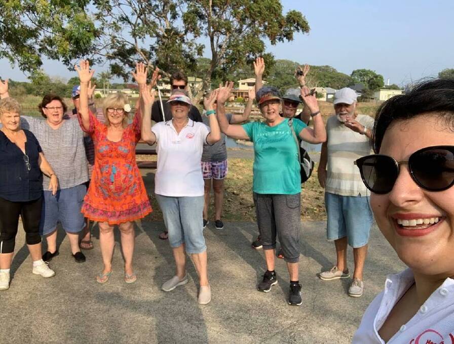 Organiser Maree with members of the Gladstone walking group. Photo: Supplied 