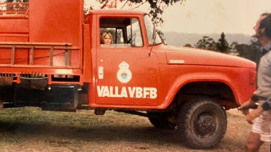 The Valla Tanker before its accident. Note current Captain Peter looking in at his son, who would eventually become an RFS Inspector and Valla brigade member