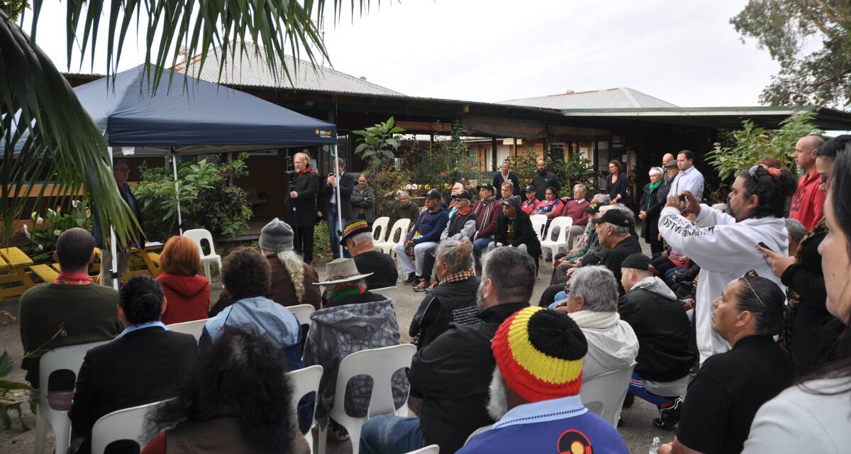 The grant announcement was attended by survivors from the Kinchela Aboriginal Boys' Training Home, along with family and friends. Photo: Stephen Katte 