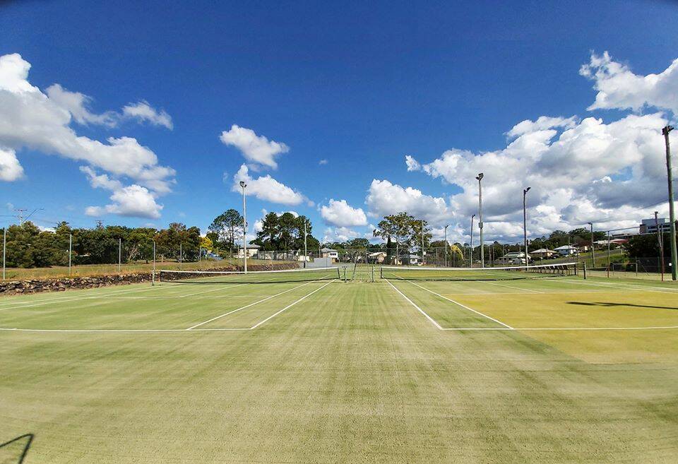 The local tennis club has nine courts, leaving plenty of room for players to social distance. Photo: Supplied 