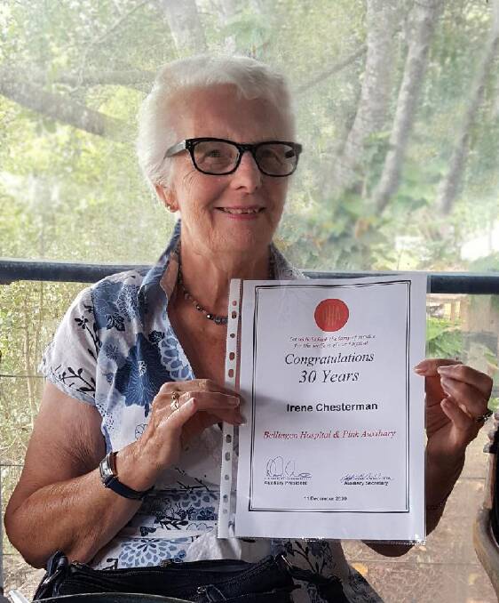 Irene Chesterman with her 30-year membership certificate. The hospital volunteer is likely to receive her UHA Life Membership award at a UHA conference next year 