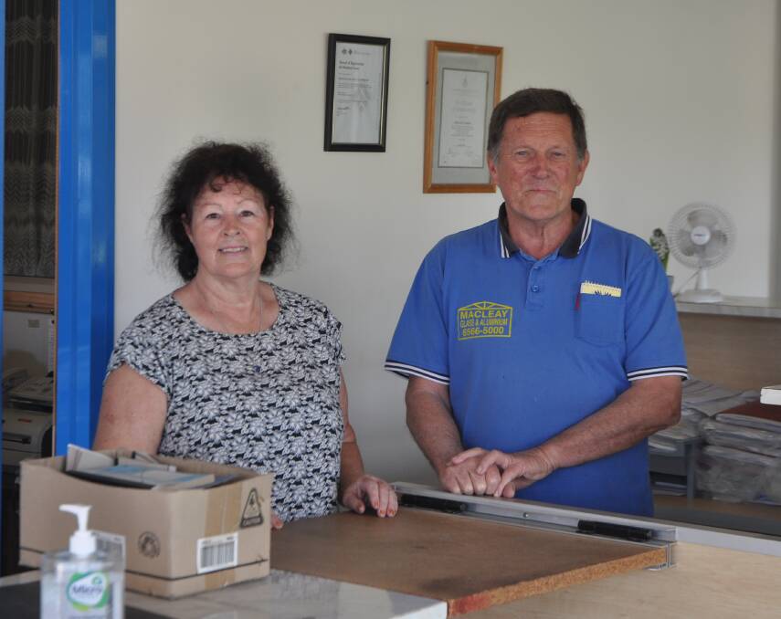 Robert and Merren Brown have owned and operated Macleay Glass & Aluminium for nearly four decades. Photo: Stephen Katte 