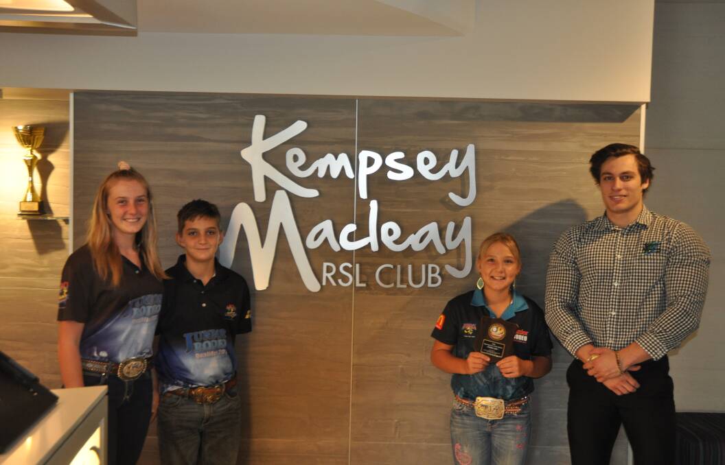 February Winners: Bobbi, Levi and Franki Ward were presented the award by Michael from the Kempsey Macleay RSL Club. Photo: Stephen Katte 