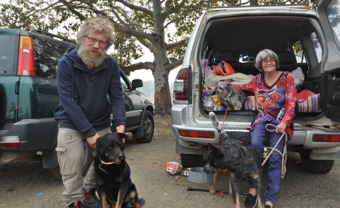 Peter Hillier and Cilla Brooker were forced to leave their homes at Toorumbee last Friday. Photos: Stephen Katte 
