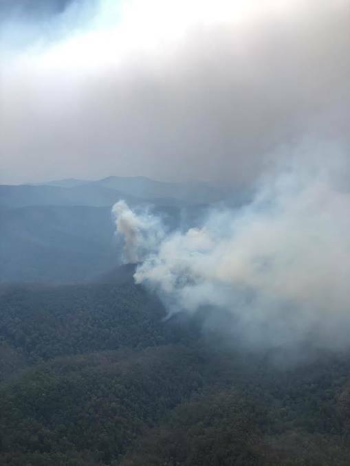 Last Saturday, 15 people were evacuated by air from the fire in the Willi Willi area. Photo: Supplied 