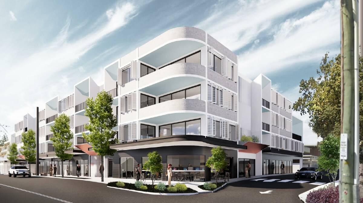 The design features five-storeys, but only four are visible from street level. Photo: Supplied 