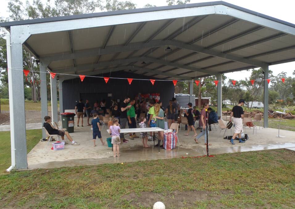 Despite the west and wild weather, plenty of people still came along to enjoy the free family fun day. Photo: Supplied 