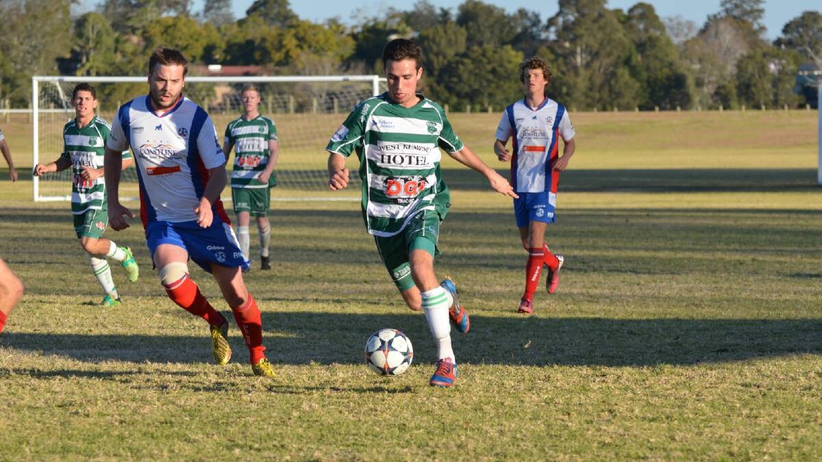 Goal scorer: Tristan Smith (pictured against Old Bar Barbarians last (month) opened Kempsey Saints’ account against Port FC.