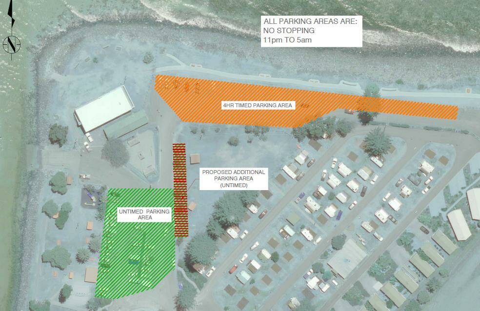 A diagram of Kempsey Shire Council’s signage plan for the Crescent Head Foreshore carpark.  