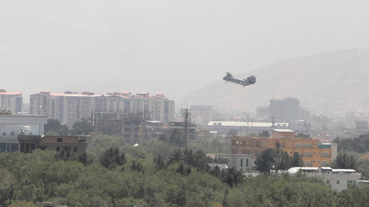 US troops arriving in Kabul to evacuate embassy staff on Sunday. Picture: Getty Images