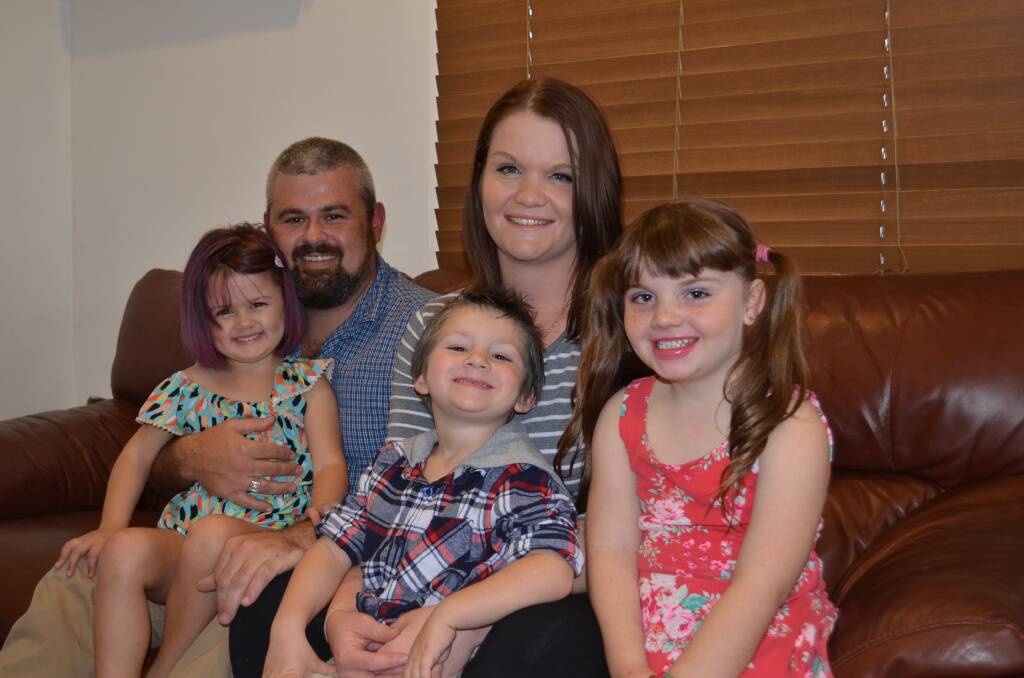 Loving family: Sophia, Mathew, Liam, Katie and Holly are hoping for the best for Thea. Photo: Callum McGregor