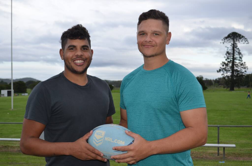 Duo: Stephan Blair and Tyreece Sines will combine to form a young halves pairing for the Macleay Valley Mustangs this season. Photo: Callum McGregor.