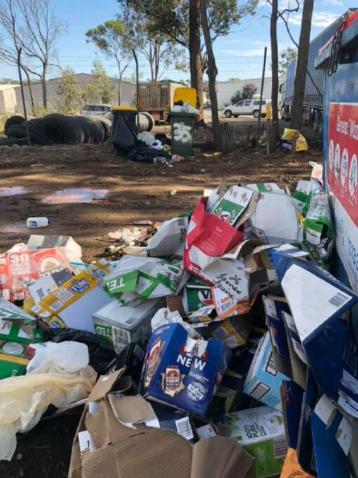 A local commented this image of rubbish at the Return and Earn point at the Kempsey Golf Club