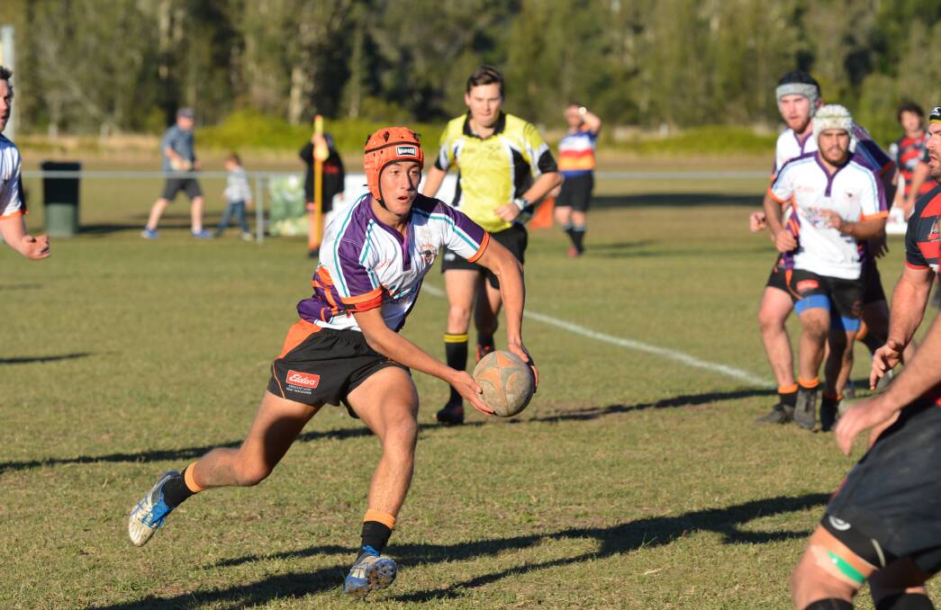 Rugby prodigy: Cannonballs Under-18s player Heath Lancaster in action for the club's first grade side earlier this season. Photo: Penny Tamblyn.