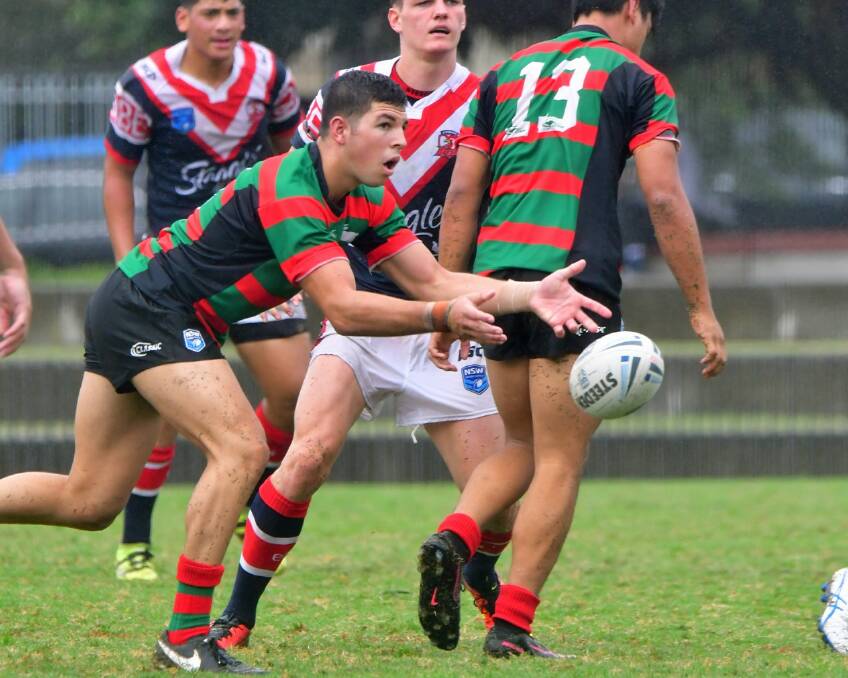 Triston Reilly competing for the South Sydney Rabbitohs SG ball side.