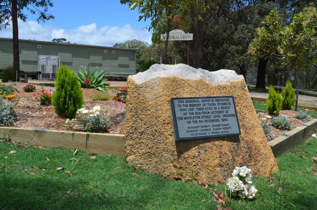 The memorial garden on Middleton Street in South Kempsey in honour of the six children who lost their lives in the bus-train tragedy in 1968. Photo: Callum McGregor.