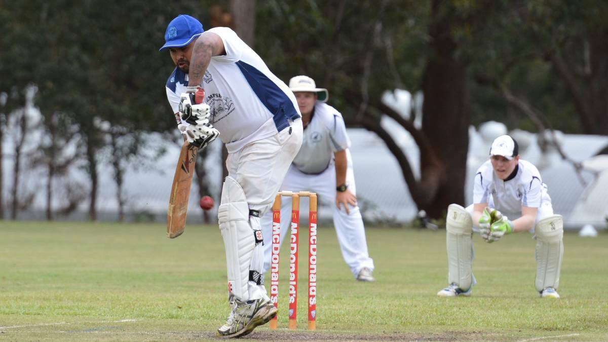 Defence: Chris White scored 57 runs in Nulla's first Twenty20 games on Saturday. Photo: Penny Tamblyn.