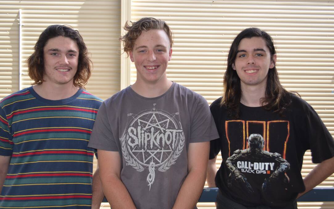 Macleay Valley Workplace Learning Centre students Mason Bannon, Terry Button and Cameron Donnelly.