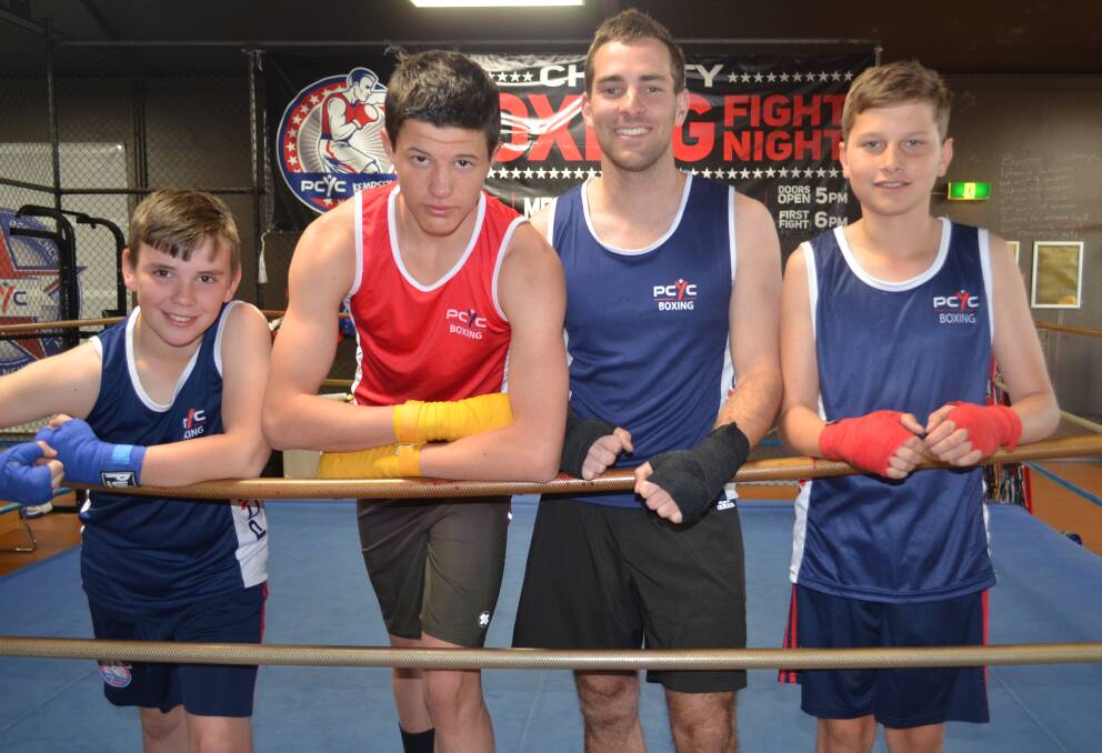 Primed: Ollie Eakin, Levi Langham, Nick Irvine and Kye Flanagon, absent - Alex Clegg, are ready for the Golden Gloves. Photo: Callum McGregor.