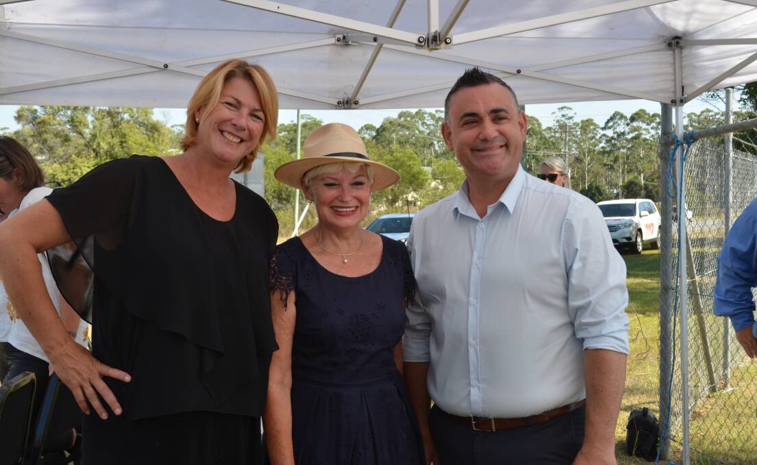 Announcement: Minister for Roads, Maritime and Freight Melinda Pavey, Kempsey Shire Council Mayor Liz Campbell and Deputy Premier John Barilaro. Photo: Ruby Pascoe.