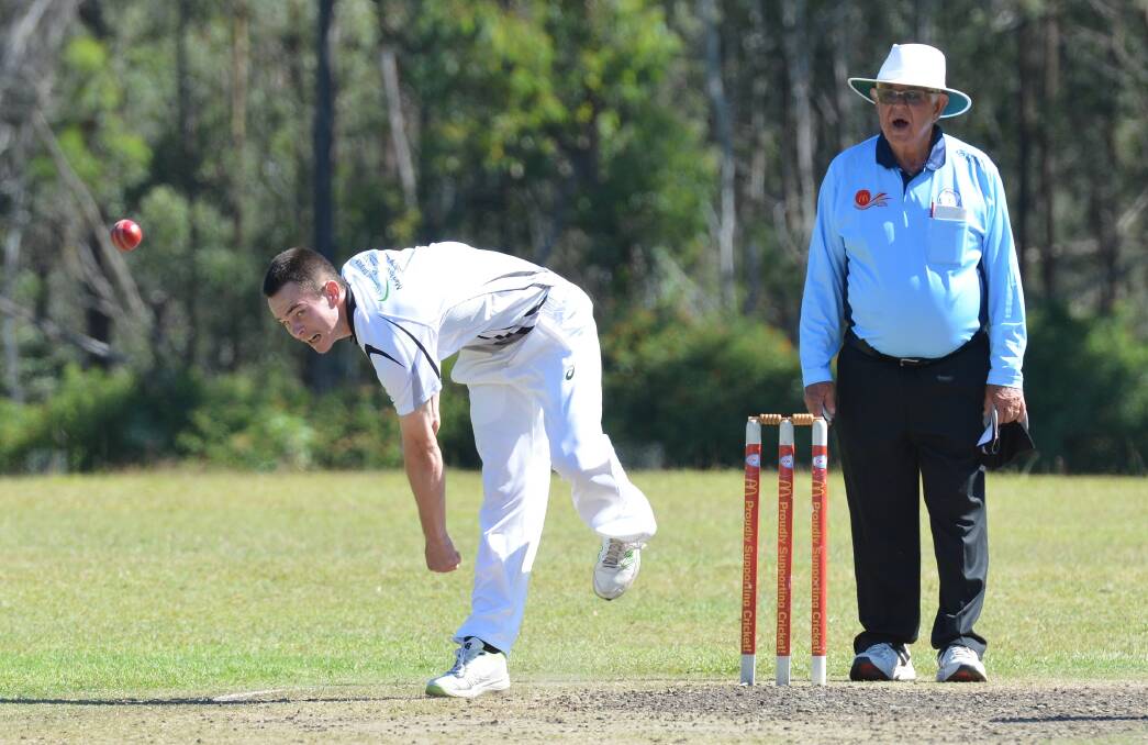 Fast bowler: Harry Nemme (pictured) was bowling exceptionally well against Macquarie on Saturday and picked up two important wickets. Photo: Penny Tamblyn.