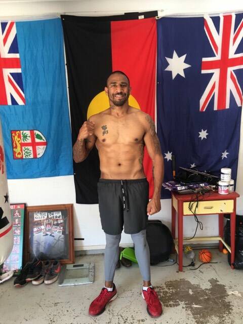 Renold Quinlan has been training at The Grange in Sydney in preparation for his title fight. Photo: Supplied