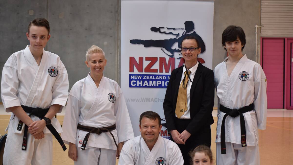 Back row - James Hartley, Shannan Griffiths, Debbie Swanson (Zen Chi Ryu Instructor), Liam Kinny. Front row – Alan Bell, Tess Booth.