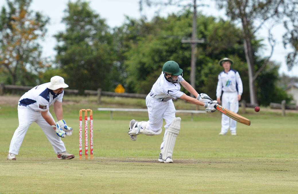Connection: Rovers batsman Lachie Dowling sends the ball sailing towards the boundary. Photo: Penny Tamblyn.