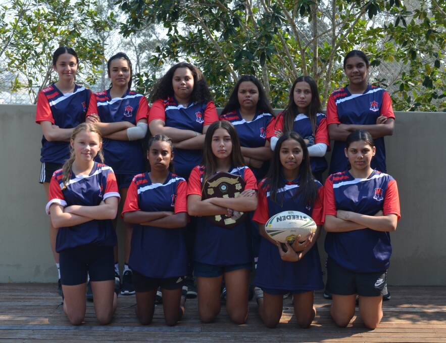 The Kempsey High School Under-14s girls rugby league competed at the state carnival. Photo: Callum McGregor