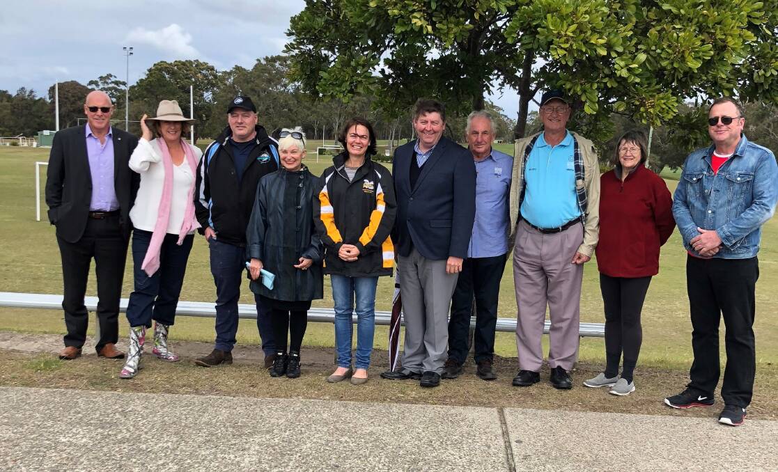 Representatives of the South West Rocks Sport and Recreation Association, Kempsey Shire Council and the South West Rocks Country Club at the announcement with Mrs Pavey.