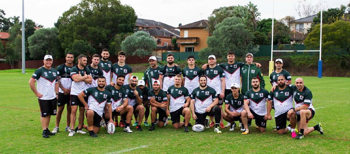 Kempsey born Allan Lockwood (front row, fifth from the left) with the Lebanon squad. Photo: Supplied