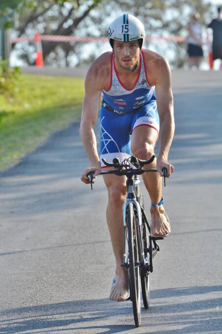 Champion: Harry Jones from Port Macquarie was the first to finish the 2018 South West Rocks Trial Bay Triathlon. Photo: Penny Tamblyn.