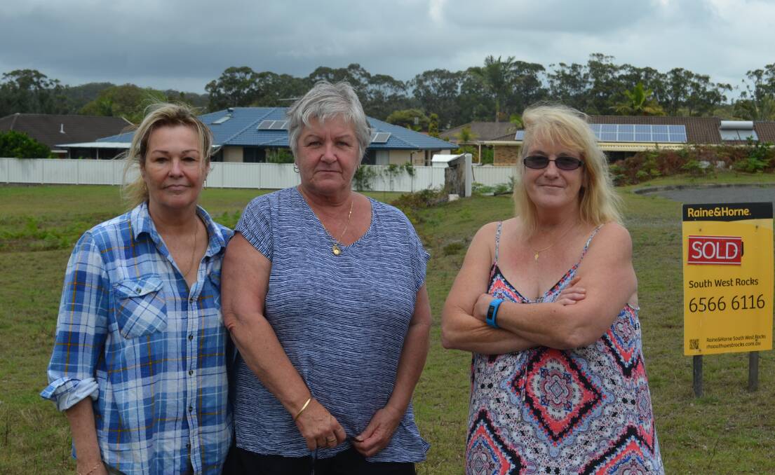 Unimpressed: Julie Irvine, Rose Llewellyn and Carolynne Reddacliff believe the proposed 19 unit development on their street is unsuitable. Photo: Callum McGregor.