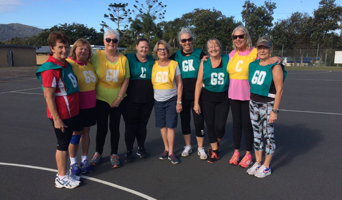 Ann Riedel, Julie Day, Barbara Wittig, Julie Brandt, Di Pratten, Christine Woods, Susan McGregor, Cary McPherson and Shirley Wilson participated in the Walking Netball Pilot Program on June 20.