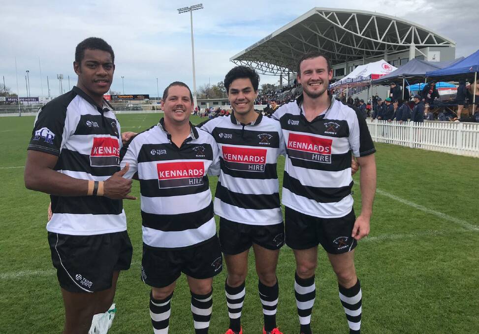 Representative honours: Kini Dauvucu, Braden Farrawell, Iulio Tavete and Carl Thurgood lined up for the Mid North Coast Axemen side at the NSW Country Championships on the weekend. Photo: Supplied