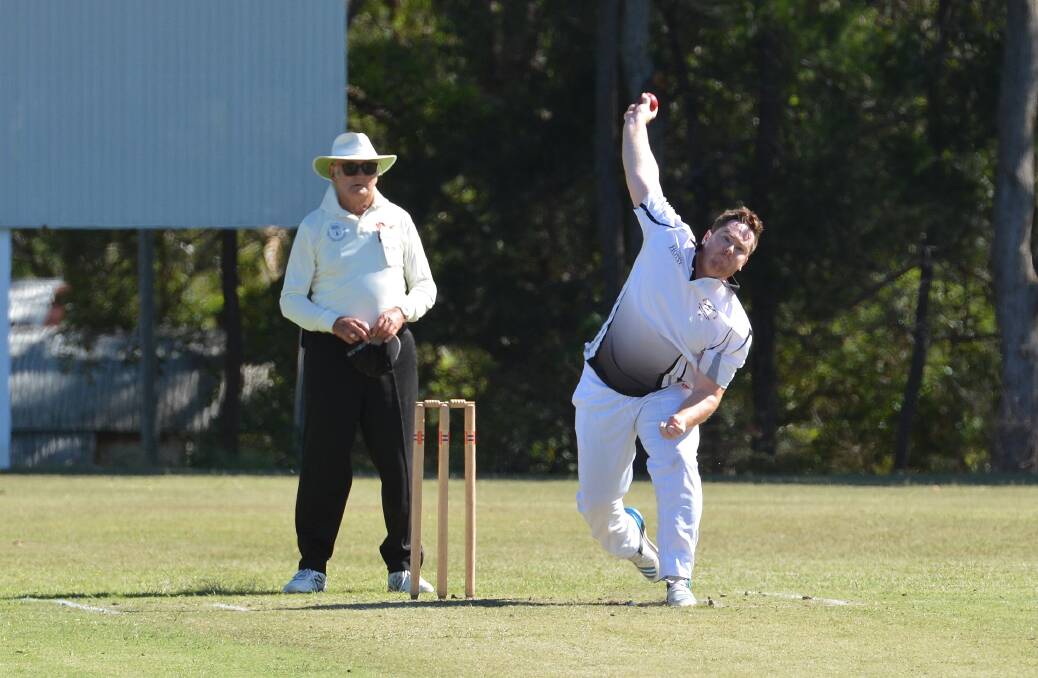 Pace: Rovers Cricket Club's Matt Scott sends one down the pitch. Photo: Penny Tamblyn.