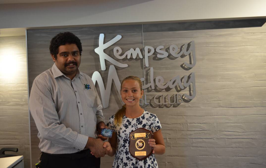 January winner: 11-year-old Taylah Moffitt was awarded the Kempsey Macleay RSL Club and Macleay Argus' Sportsperson of the Month award. Photo: Callum McGregor.