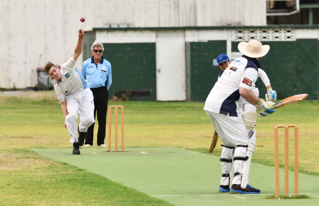 A South West Rocks bowler sends one down the pitch