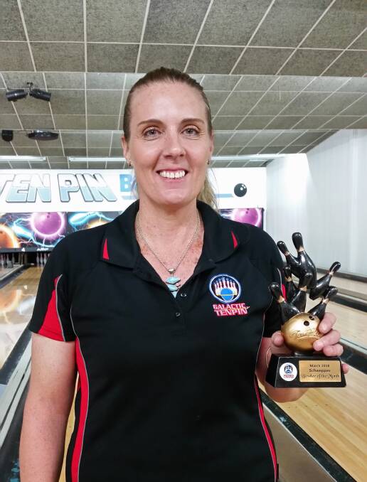 March champion: Nadine Secomb claimed the Galactic Tenpin Bowling Bowler of the Month honours for March. Photo: Supplied.