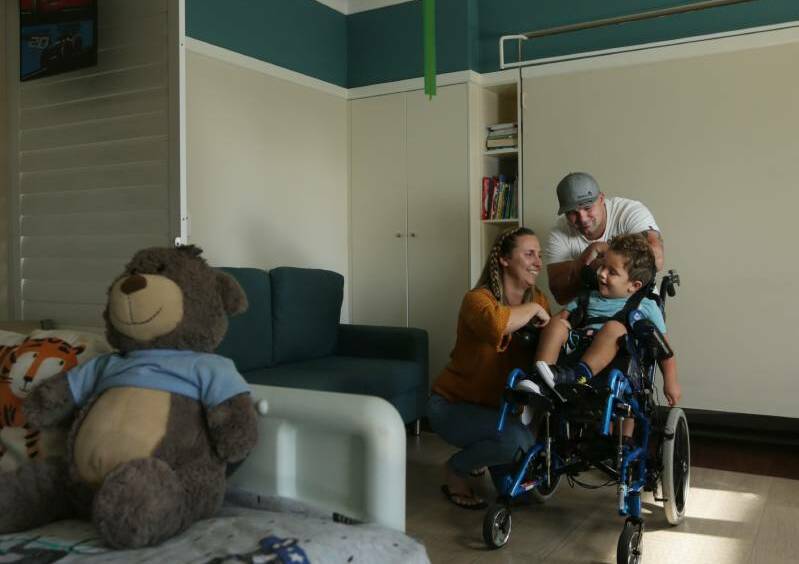 Home away from home: Nicole, Cade and Vinnie Fuller hope people will support the #12DaysRMHChristmas appeal for Ronald McDonald House as the charity supports so many families in tough times. Picture: Simone De Peak