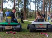 Lisa and Al love their lawn mower racing almost as much as they love each other. Photo: Supplied