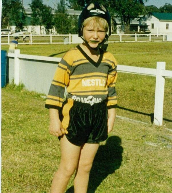 Canterbury-Bankstown Bulldogs NRL player Aiden Tolman after a grand final victory for the Under-7 Smithtown Tigers. Photo: Supplied