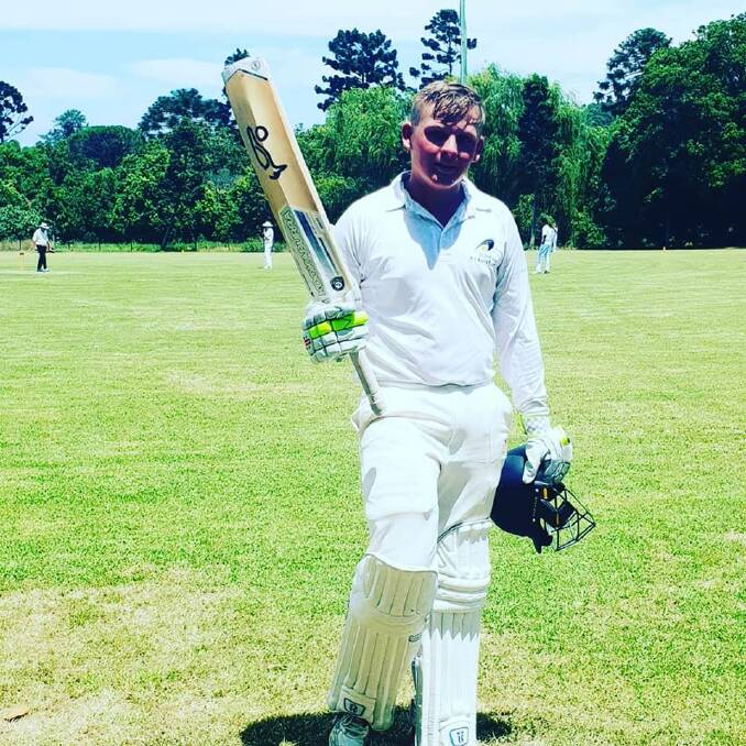 Remarkable innings: Thomas Paix scored a century off 38 balls in the Under-14s Macleay Valley Cricket Association. Photo: Supplied.
