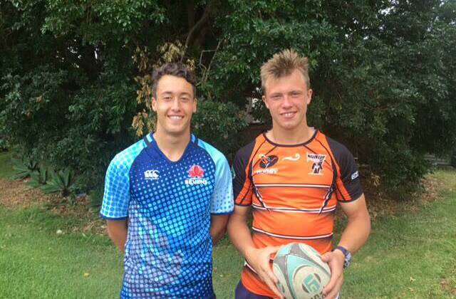 Rugby prodigies: Brothers Heath and Darby Lancaster competed at the National Rugby Sevens Championships in Brisbane on the weekend. Photo: Supplied.