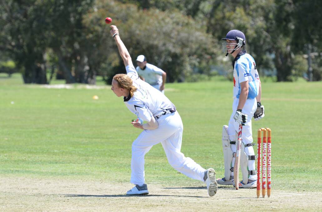 Speed: A Rovers bowler sends one down the pitch in their match last week against the Port City Leagues Magpies. Photo: Penny Tamblyn.