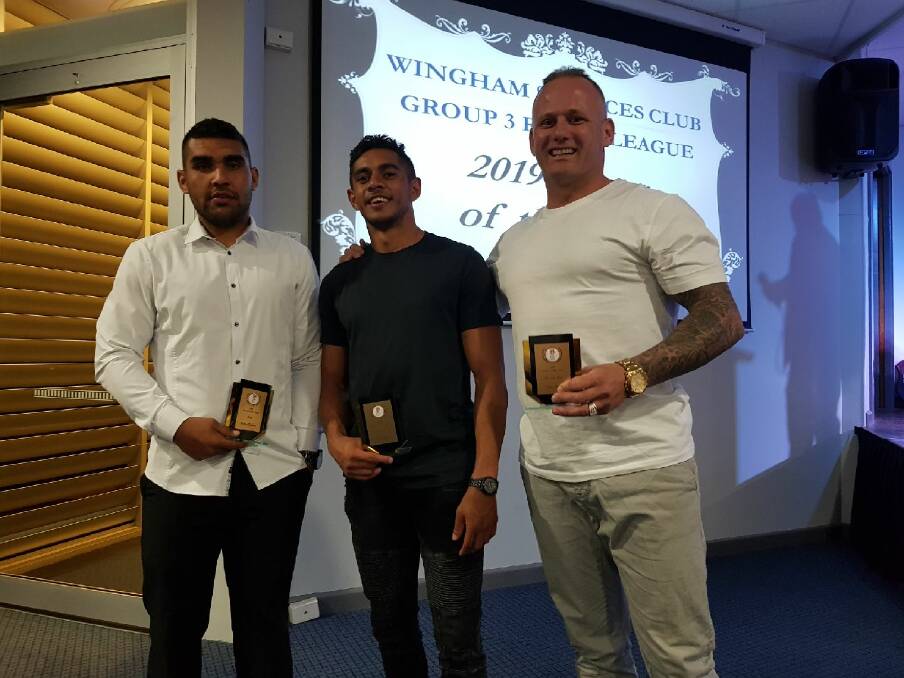 Richie Roberts, Owen Blair and Chris Piper were named in the Group Three Team of the Year. Photo: Supplied