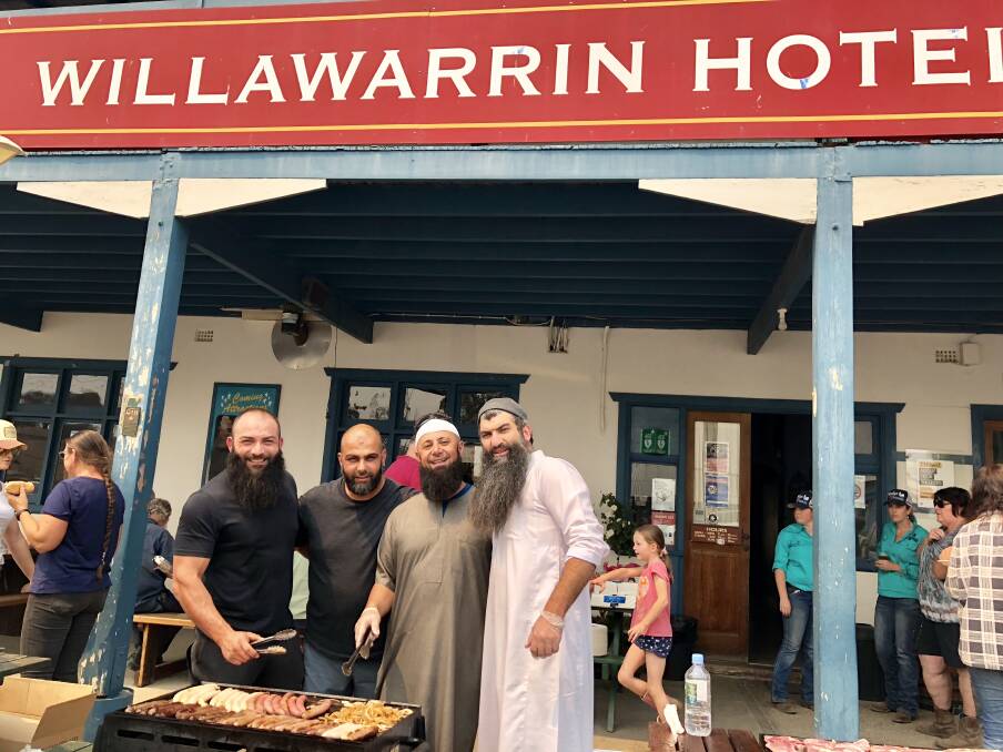 The four muslim men from Sydney arrived in Willawarrin last Saturday to cook the community a barbecue lunch. Photo: Samantha Townsend