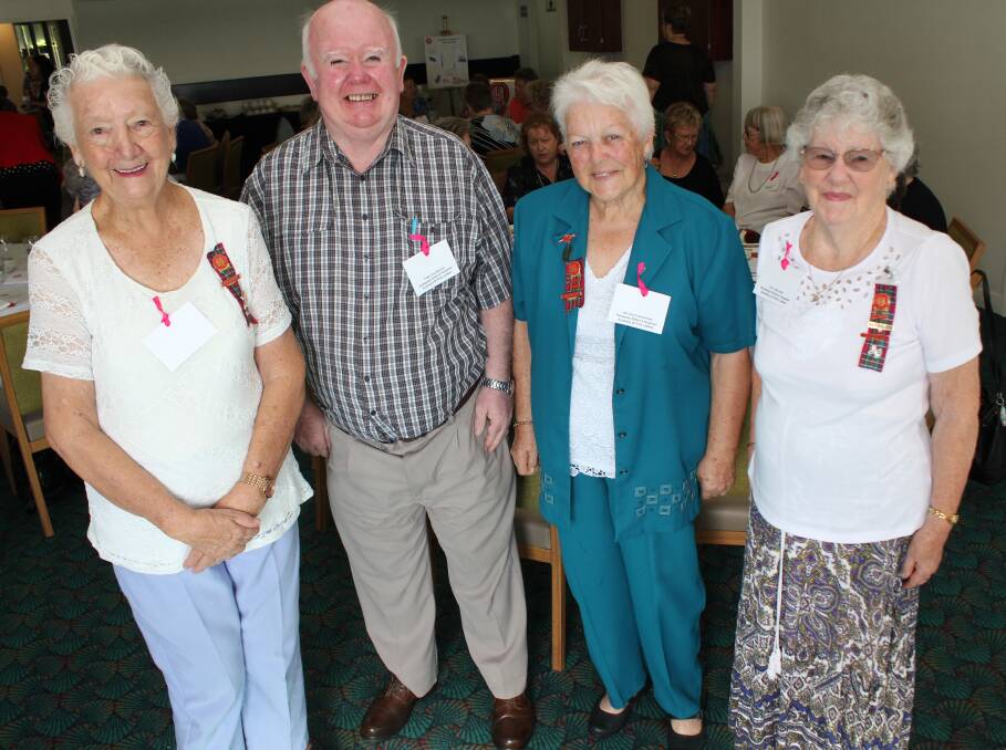Kempsey UHA Branch President Aileen Lewthwaite with fellow volunteers Tom Counihan, Helen Counihan and Pat Major at the UHA Zone Day at Urunga.